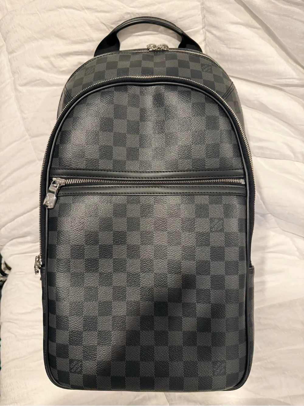 Louis Vuitton Black Damier Graphite Canvas Backpack with Silver Hardware